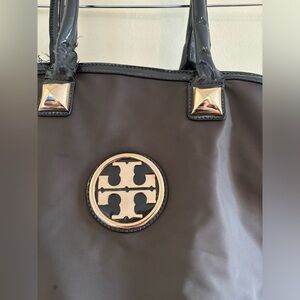 Tory Burch auburn/plum tote purse